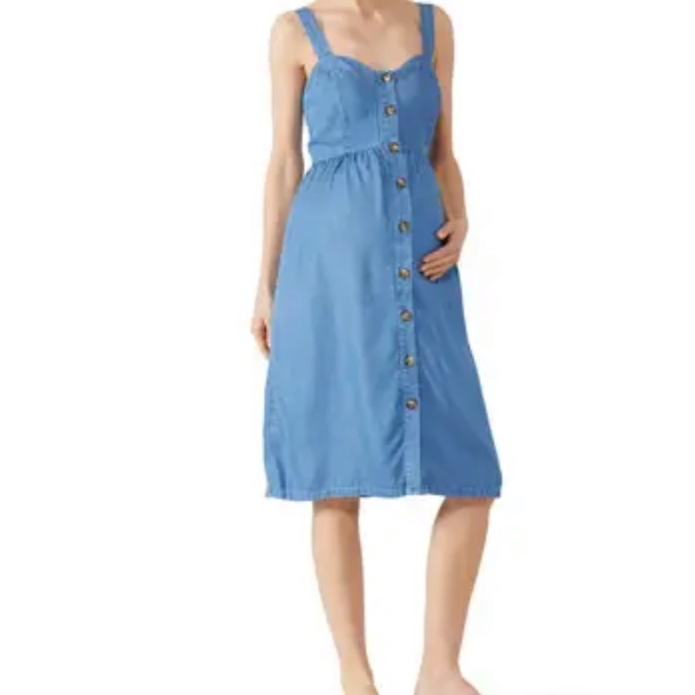 Seraphine Adelia Denim Maternity Dress, Size 6